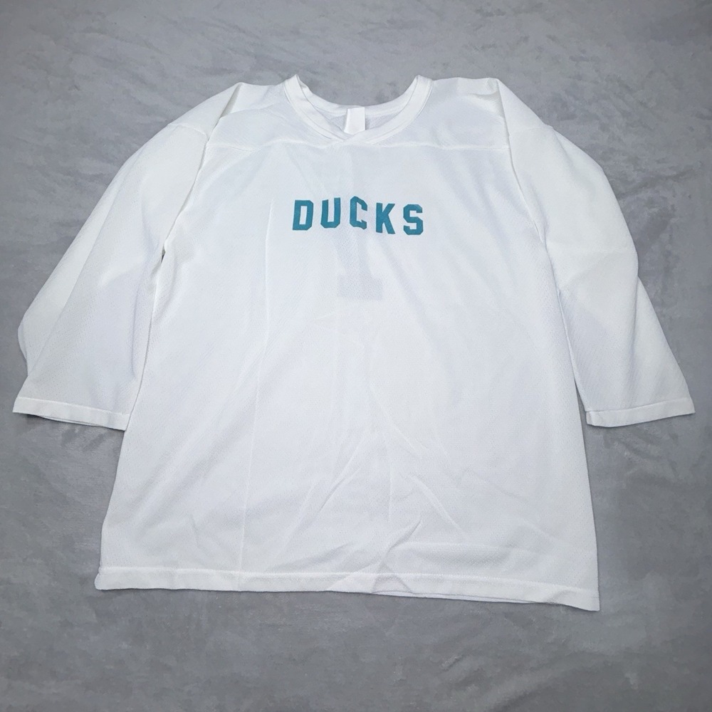 CCM Mighty Ducks Hockey Jersey Mens M White Practice Y2K NHL Style #7 Vintage
